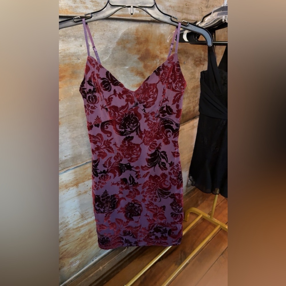 Floral Velvet Slip Dress